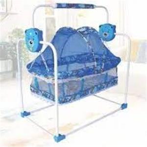 Metal Blue Printed New Born Baby Jhula Cradle Colour blue 